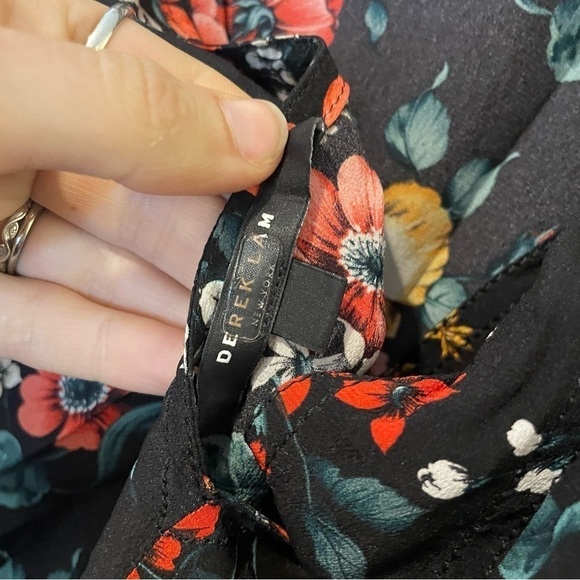 Derek Lam Silk Floral Mock Neck Blouse - Picture 10 of 13